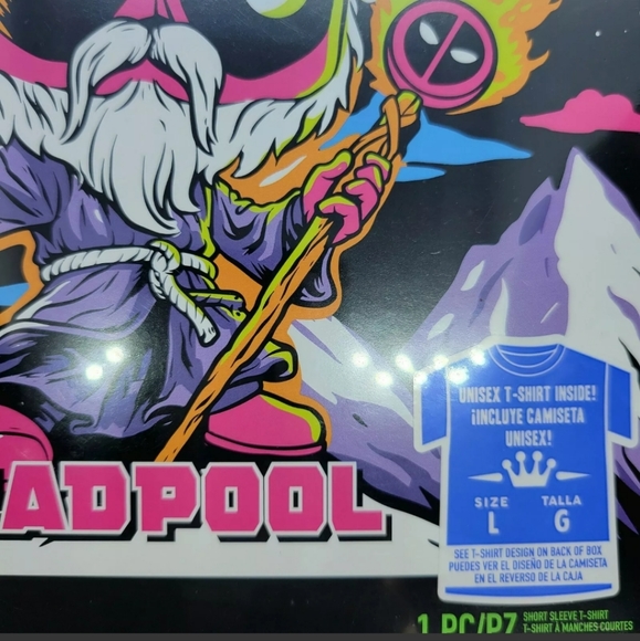 Funko Pop Marvel Deadpool T-Shirt (Blacklight)  Size Large - Target Exclusive - Picture 3 of 5